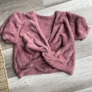Dry goods fuzzy crop top